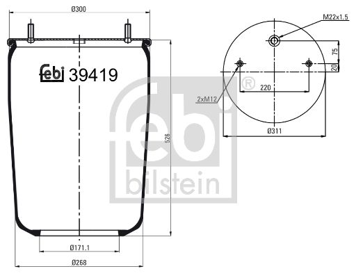 FEBI BILSTEIN dėklas, pneumatinė pakaba 39419